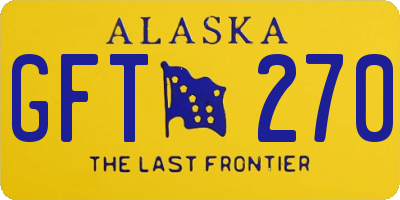 AK license plate GFT270