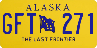 AK license plate GFT271