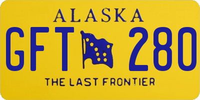 AK license plate GFT280