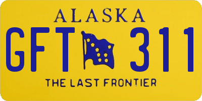AK license plate GFT311