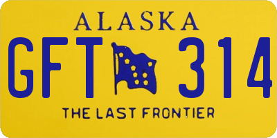 AK license plate GFT314