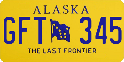 AK license plate GFT345