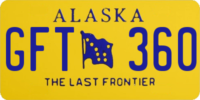 AK license plate GFT360