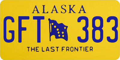 AK license plate GFT383