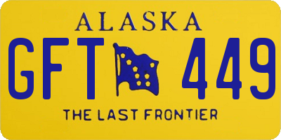 AK license plate GFT449