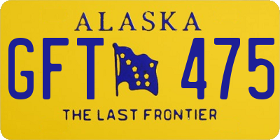 AK license plate GFT475