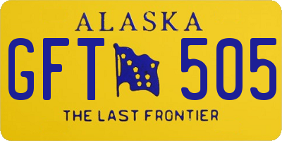 AK license plate GFT505