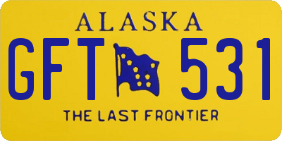 AK license plate GFT531