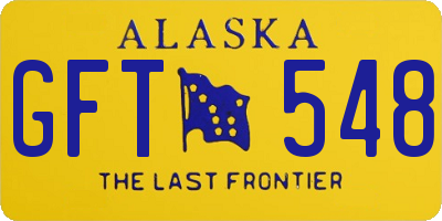 AK license plate GFT548
