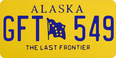 AK license plate GFT549