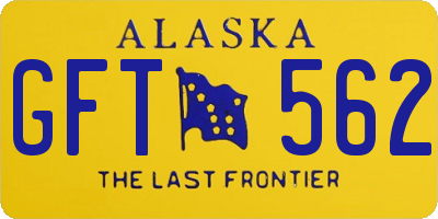 AK license plate GFT562