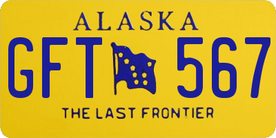 AK license plate GFT567