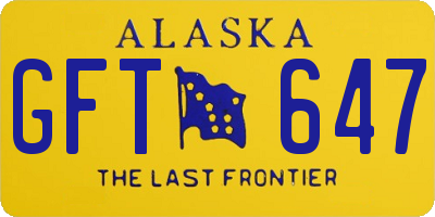 AK license plate GFT647