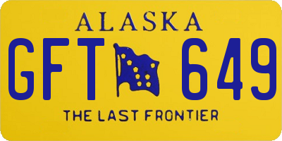 AK license plate GFT649