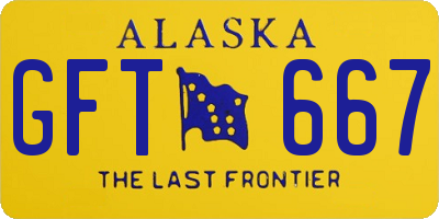 AK license plate GFT667