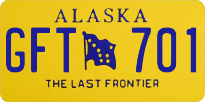 AK license plate GFT701