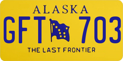 AK license plate GFT703