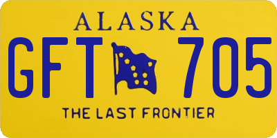 AK license plate GFT705