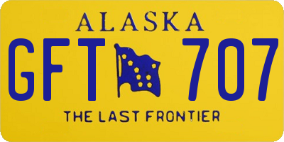 AK license plate GFT707