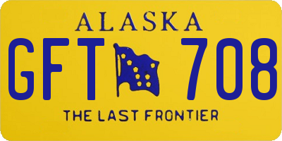 AK license plate GFT708