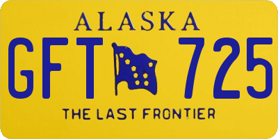 AK license plate GFT725