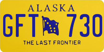 AK license plate GFT730