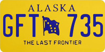 AK license plate GFT735