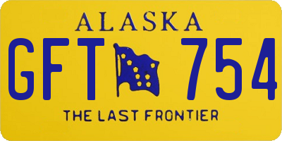 AK license plate GFT754