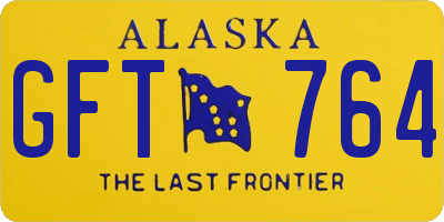 AK license plate GFT764