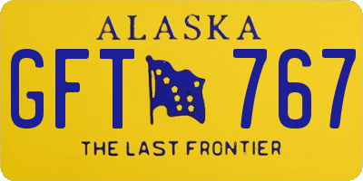 AK license plate GFT767
