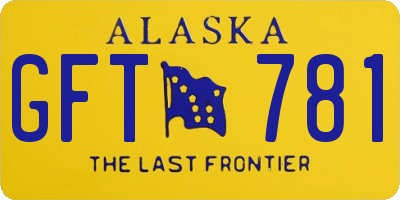 AK license plate GFT781