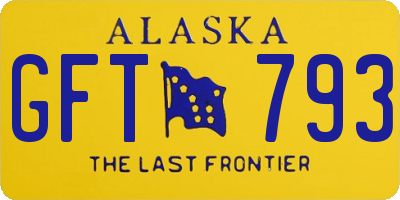 AK license plate GFT793