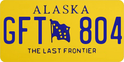 AK license plate GFT804