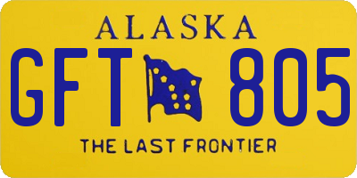 AK license plate GFT805