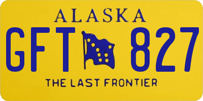 AK license plate GFT827