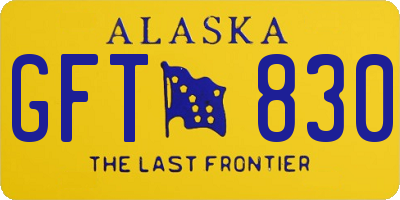 AK license plate GFT830