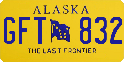 AK license plate GFT832