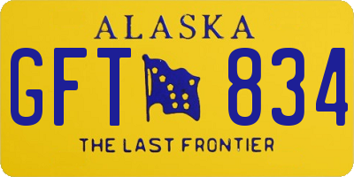 AK license plate GFT834