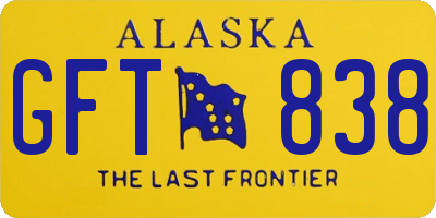 AK license plate GFT838
