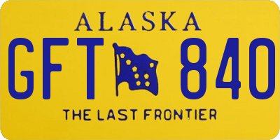 AK license plate GFT840