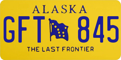 AK license plate GFT845