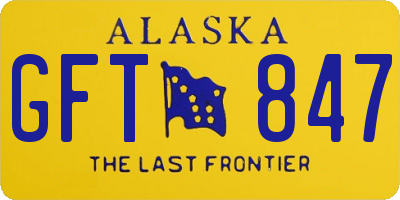 AK license plate GFT847
