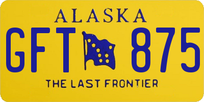 AK license plate GFT875