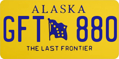 AK license plate GFT880