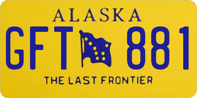 AK license plate GFT881