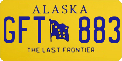 AK license plate GFT883