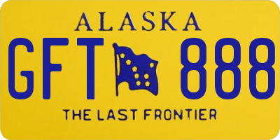 AK license plate GFT888