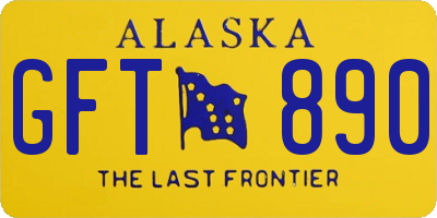 AK license plate GFT890