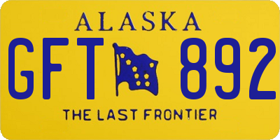 AK license plate GFT892