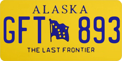 AK license plate GFT893